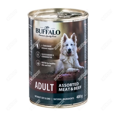 MR. BUFFALO ADULT консервы для взрослых собак (МЯСНОЕ АССОРТИ), 400 г.