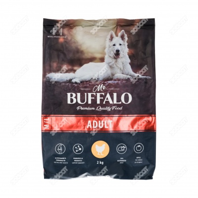 MR. BUFFALO ADULT M/L для взрослых собак всех пород, (КУРИЦА), 2 кг.