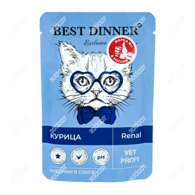 BEST DINNER VET PROFI Renal пауч для кошек (КУРИЦА), 85 г