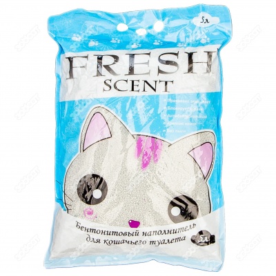 Наполнитель FRESH SCENT комкующийся, неароматизированный, 5 л