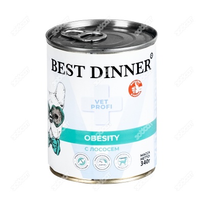 BEST DINNER VET PROFI Obesity консервы для собак (ЛОСОСЬ), 340 г