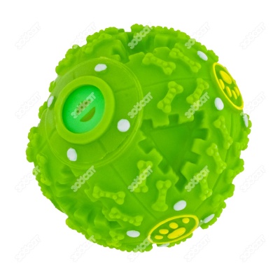Квакающий мяч для собак большой, жёсткий, 9,5 см, зеленый. СИМА-ЛЭНД.