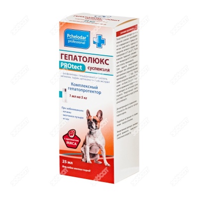ГЕПАТОЛЮКС PROtect Комплексный гепотопротектор для собак мелких пород, суспензия, 25 мл.