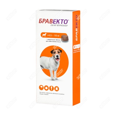 БРАВЕКТО таблетка для собак 4,5 - 10 кг, 1 табл.