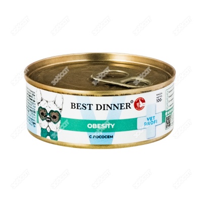 BEST DINNER VET PROFI Obesity консервы для собак (ЛОСОСЬ), 100 г