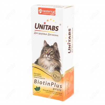 UNITABS BiotinPlus паста для кожи и шерсти для кошек, 120 мл.