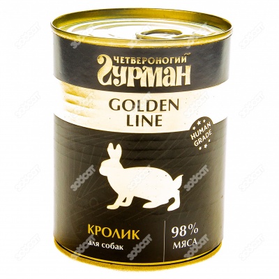 ЧЕТВЕРОНОГИЙ ГУРМАН Golden Line для собак (КРОЛИК), 340 г