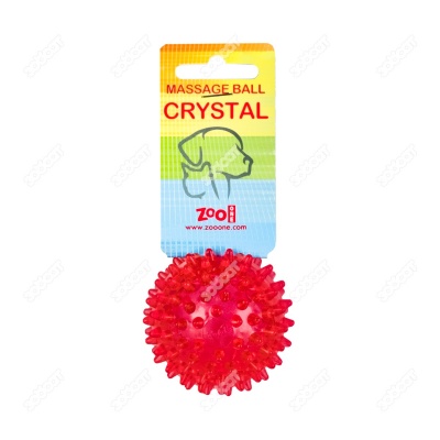 Игрушка мяч Crystal массажный 6 см прозрачный (красный), ZooOne