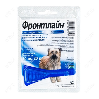 ФРОНТЛАЙН СПОТ-ОН для собак 10 - 20 кг, 1 пипетка.