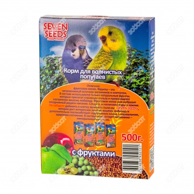 SEVEN SEEDS корм для волнистых попугаев с фруктами, 500 г.