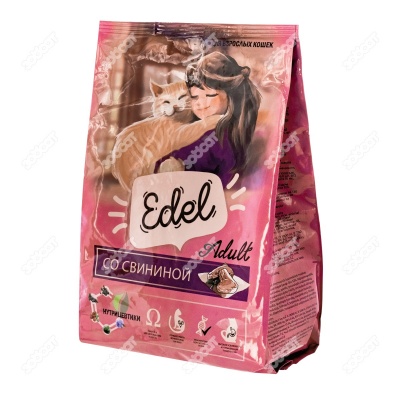EDEL CAT для взрослых кошек (СВИНИНА), 1,5 кг.