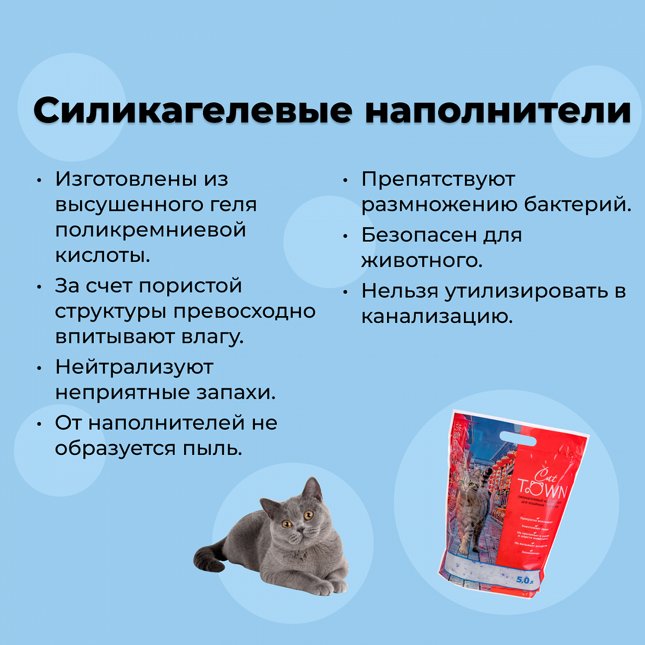 Наполнитель CAT TOWN силикагель, 5 л. купить в Новосибирске с доставкой в  интернет-магазине ЗооСАТ