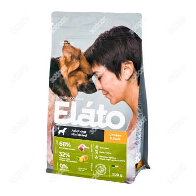 ELATO HOLISTIC для взрослых собак мелких пород (КУРИЦА, УТКА), 500 г